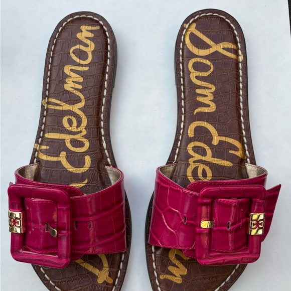 Like new Sam Edelman pink big buckle slides size 8 - Picture 7 of 7